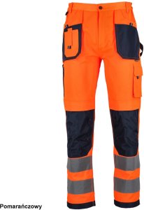 Stalco Spodnie do pasa ostrzegawcze materiał neonowy bawełna taśmy odblaskowe elementy kontrastowe potrójne szwy dół nogawek Oxford 600D z - żółty 2XL 2