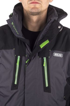 Kurtka narciarska męska Brugi Kurtka męska 4AKU 3.000 Recco grafitowo-czarno-zielona r. L 3