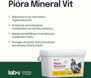 ACV Lab-v Pióra Mineral Vit wsparcie upierzenia i kondycji skóry drobiu grzebiącego 2000 g 2