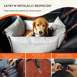 Boutiquezoo Fotelik samochodowy dla psa wodoodporny do 11 kg bezpieczna podróż 5