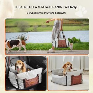 Boutiquezoo Fotelik samochodowy dla psa wodoodporny do 11 kg bezpieczna podróż 7
