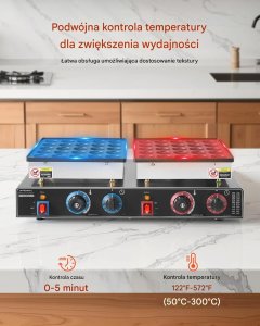 Royalty Line Mini naleśnikarka 50szt 1800W stal nierdzewna regulacja czasu i temp. 4