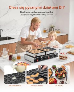 Royalty Line Mini naleśnikarka 50szt 1800W stal nierdzewna regulacja czasu i temp. 7