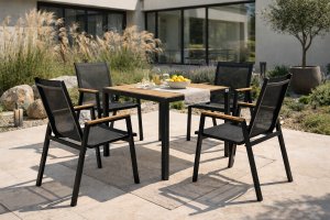 kontrast ALLEN-ST stół ogrodowy 70x70 polywood czarny taras balkon 7