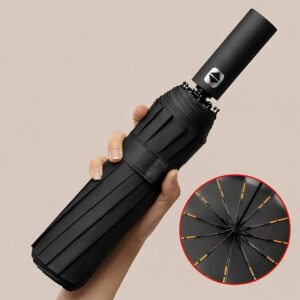 Renew Force PARASOL WIATROSZCZELNY SKŁADANY PARASOLKA MĘSKA DAMSKA 12 RAMION +POKROWIEC 3