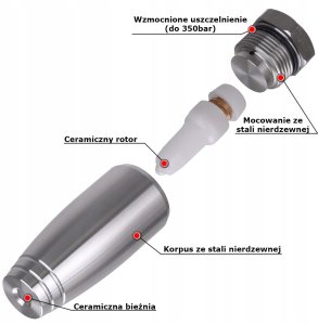 Rosfix Turbodysza 350bar 030 dysza rotacyjna INOX M18 do myjki Karcher HD HDS 2