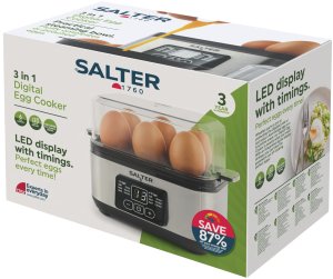 Jajowar Salter Jajowar do 6 jajek Salter DIGITAL 430W Parowar Jaja Omlety Garnek Miarka 8