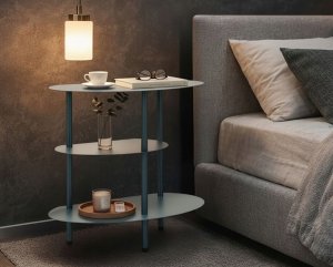CMK Meble Stolik nocny SATURN, metalowy, morski, 49,5x27,5x49,5 cm 5