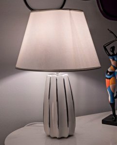 Lampa stołowa Belideco Lampa stołowa EMMI, ceramiczna, biała, Ø 30x45 cm 5