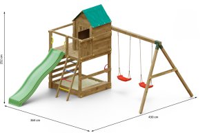 Plum Plac zabaw ogrodowy DUMO Leśna Baza 4 z huśtawkami i zjeżdżalnią 2