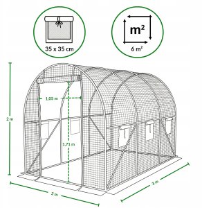 Vevor Tunel foliowy do ogrodu KARDO, 2 x 3 m 5