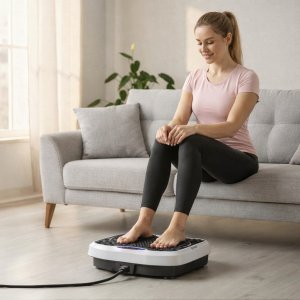 UNDERFIT Platforma wibracyjna White masaż Bluetooth głośnik fitness 2
