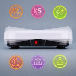 UNDERFIT Platforma wibracyjna White masaż Bluetooth głośnik fitness 4