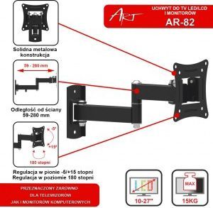 Art Uchwyt ścienny AR-82 10'' - 27'' 4