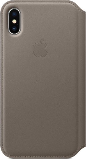Apple iPhone X Leather Folio beżowe (MQRY2ZM/A) 1