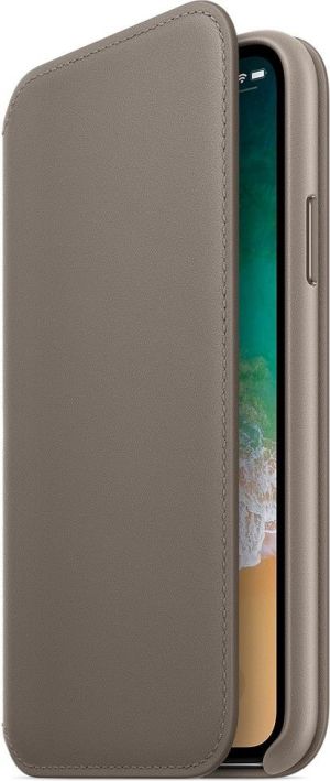 Apple iPhone X Leather Folio beżowe (MQRY2ZM/A) 2