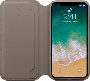 Apple iPhone X Leather Folio beżowe (MQRY2ZM/A) 3