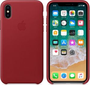Apple iPhone X Leather Case czerwone (MQTE2ZM/A) 3