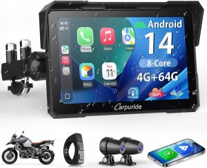 Radio samochodowe Canva Carpuride W702 Plus Ekran motocyklowy 7" CarPlay BT Audio Wodoszczelny 6