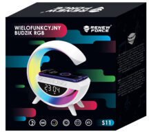 Lampa stołowa iHome Nocna oświetlenie biurko RGB Ładowarka Zegar Budzik Głośnik (5905370220339) 3