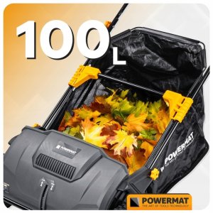 Powermat ZBIERACZ DO LIŚCI ZAMIATARKA RĘCZNA 530 MM DO LIŚCI TRAWY Z KOSZEM 100 L 10