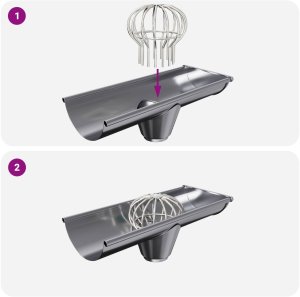vidaXL Osłona na liście rynny 2 pcs srebrny 110 mm Stal nierdzewna 9
