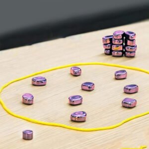 LeanToys Kamienie Magnetyczne Tęczowe Szachy Strategiczna Gra Planszowa 20szt Unikat 2