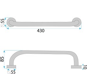 Herdegen Uchwyt łazienkowy prosty Chrom 40cm 9