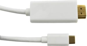 Kabel USB Qoltec USB-C - HDMI 1 m Biały (50414) 1