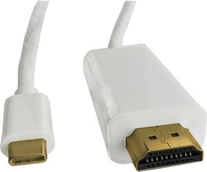 Kabel USB Qoltec USB-C - HDMI 1 m Biały (50414) 2