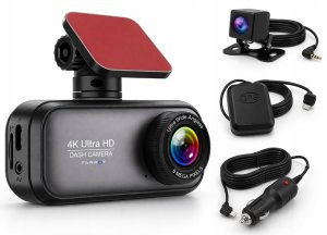 Wideorejestrator Farrot Samochodowy 4k UHD przód WIFI GPS tył full HD kamera auto 12