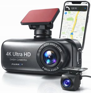 Wideorejestrator Farrot Samochodowy 4k UHD przód WIFI GPS tył full HD kamera auto 13