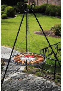 Palenisko ogrodowe Tyletegotu Grill na trójnogu 180 cm TRIVO ruszt stal nierdzewna 80 cm 2