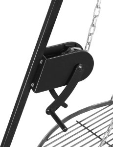 Palenisko ogrodowe Tyletegotu Grill na trójnogu z kołowrotkiem 180 cm, TRIVO, ruszt stal nierdzewna, 60 cm 3