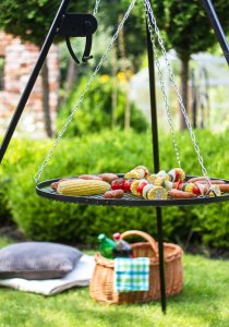 CookKing Grill na trójnogu z kołowrotkiem 180 cm, TRIVO, ruszt stal naturalna, 80 cm 4