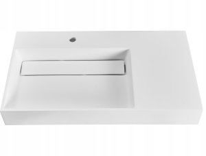 Umywalka Beliani Podwieszana CUSCO 90 x 48 cm Tworzywo mineralne Biały (615507 Bel) 4