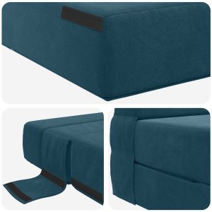 vidaXL Rozkładana z funkcją łóżka Niebieski 203 x 152 x 15 cm 5