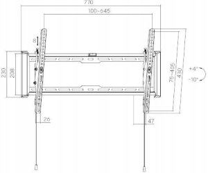 GetFort Uchwyt TV Getfort LED/LCD 37-80 cali 75kg Vesa 650x405 Tilt 2