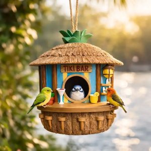Turdus Domek dla Ptaków Tiki Bar - Tropikalna Dekoracja do Ogrodu, Balkonu, Tarasu 6
