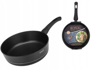 Patelnia Galicja Patelnia tradycyjna głęboka nieprzywierająca aluminiowa czarna Royal 26cm 3