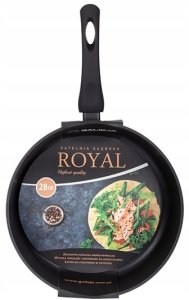 Patelnia Galicja Patelnia tradycyjna głęboka nieprzywierająca aluminiowa czarna Royal 26cm 6