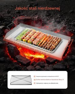 BBQ Płyta grillowa stalowa 809x370 mm uniwersalna z uchwytem do BBQ i biwaku 3