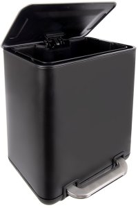 Kosz na śmieci Stefanplast Kosz na śmieci z pedałem stalowy czarny BLACK 6 l 3
