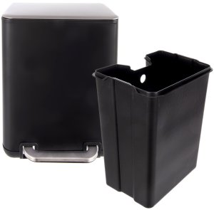 Kosz na śmieci Stefanplast Kosz na śmieci z pedałem stalowy czarny BLACK 6 l 4