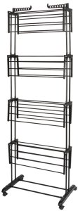 Suszarka na pranie Vilde Suszarka na pranie metalowa czarna pionowa na kółkach XXL 74,5x64x225 cm 6