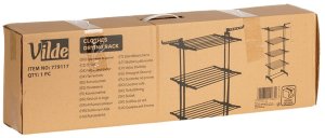 Suszarka na pranie Vilde Suszarka na pranie metalowa czarna pionowa na kółkach XXL 74,5x64x225 cm 9