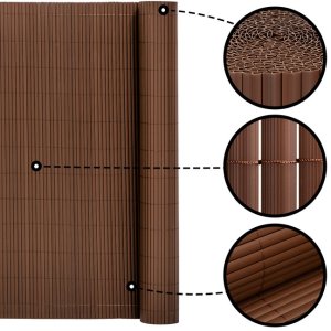 Springos Osłona PVC maskująca na balkon, taras, ogrodzenie 500x160 cm brązowa Uniwersalny 18