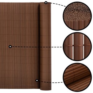 Springos Osłona PVC maskująca na balkon, taras, ogrodzenie 500x120 cm brązowa Uniwersalny 18