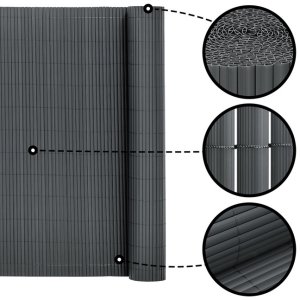 Springos Osłona PVC maskująca na balkon, taras, ogrodzenie 300x100 cm ciemnoszara Uniwersalny 14