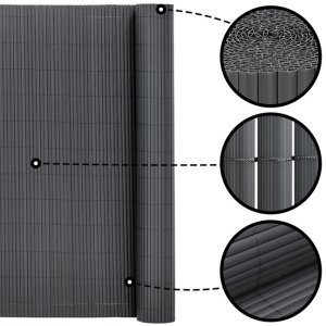 Springos Osłona PVC maskująca na balkon, taras, ogrodzenie 500x160 cm ciemnoszara Uniwersalny 3